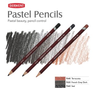 Комплект пастельных карандашей Derwent "Pastel" коричневые оттенки (P660, P650, P640)