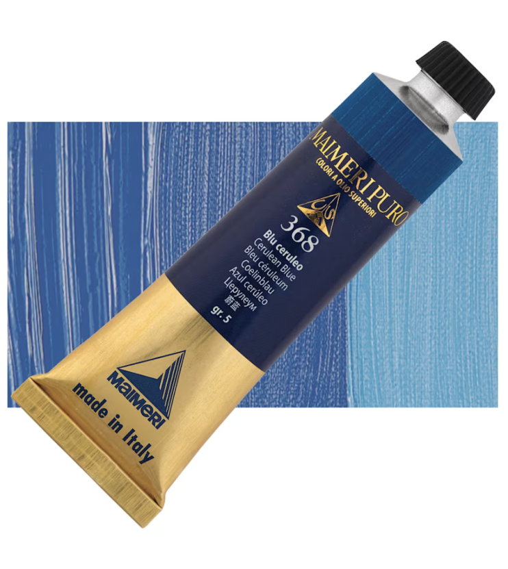 Краска масляная Maimeri "Puro" 40мл, №368 Cerulean Blue/ Церулеум