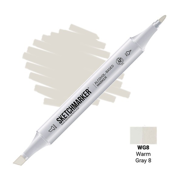 Маркер двусторонний Sketchmarker "Classic" WG8 Теплый серый 8