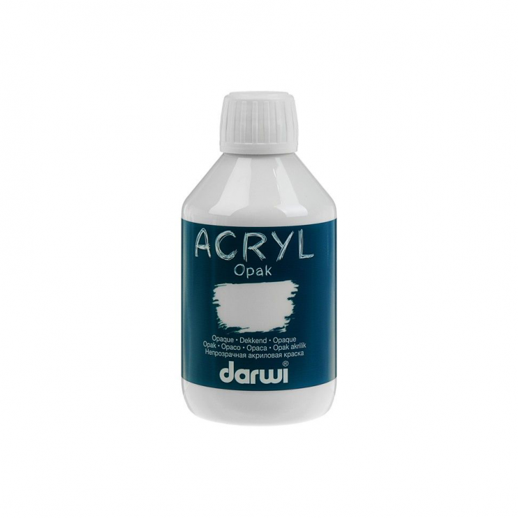 Акриловая краска Darwi "Acrylic Opak" 010 white (Белый), 250мл (0220250010)