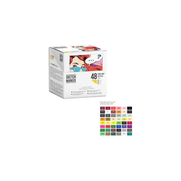 Набор Sketchmarker "Pop Art style" 48 маркеров в пластиком пенале