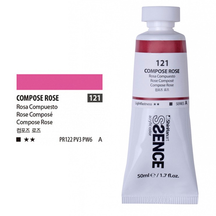 Краска акриловая Shinhan "Essence" №121 Розовый Роза ветров, туба 50мл