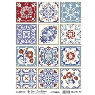 Рисовая карта для декупажа Cadence "Rice paper" 30х42см, RDP718 плитка