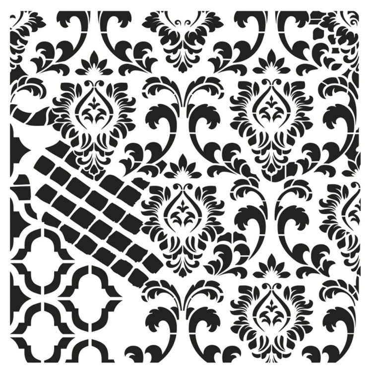 Трафарет 45х45см, GCS004 кирпичи/вензеля/узор