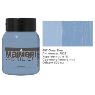 Акрил Maimeri "Acrilico" 500мл, №407 Grey Blue/ Серо-голубой (0934407)
