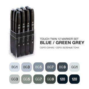 Набор Touch Twin "BG GRAY" 12 маркеров (ОТТЕНКИ СЕРОГО)