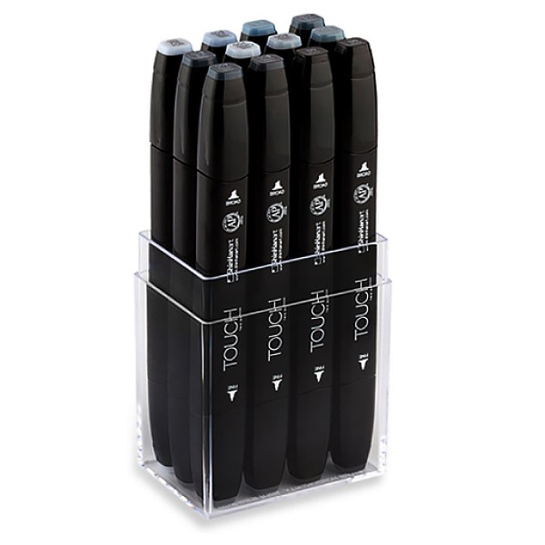 Набор Touch Twin "BG GRAY" 12 маркеров (ОТТЕНКИ СЕРОГО)