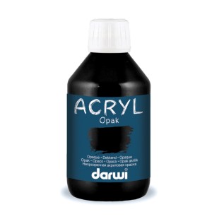 Акриловая краска Darwi "Acrylic Opak" 100 black (Черный), 250мл