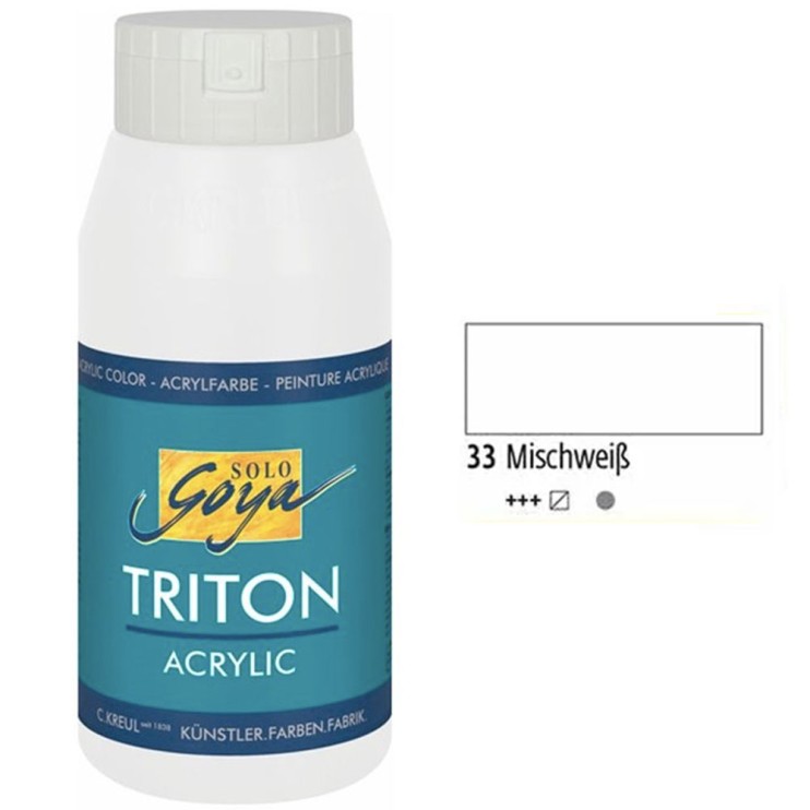 Краска акриловая Solo Goya "Triton" №33 Белила смешанные, 750мл.