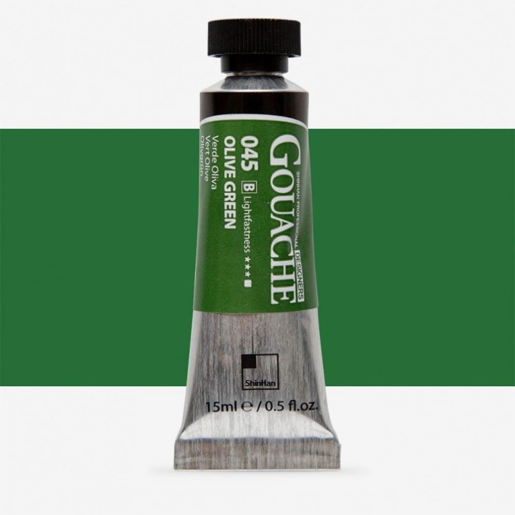 Гуашь Shinhan "Designers GOUACHE" №045(B) Olive green (Зеленый оливковый), туба 15мл
