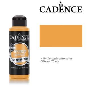 Краска акриловая Cadence "Hybrid" 70мл №H10 теплый апельсин