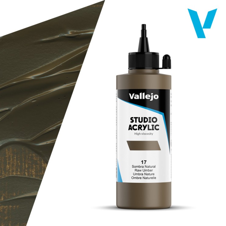 Акрил Vallejo "Studio" 17 Raw Umber (Умбра натуральная), 200мл