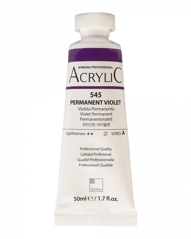 Краска акриловая ShinHan "Professional" №545 Фиолетовый устойчивый, туба 50мл 