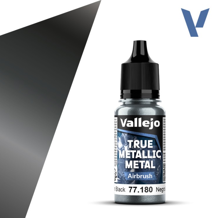 Краска для аэрографии Vallejo "True Metallic Metal" 77.180 Obsidian Black, 18мл