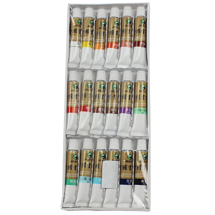 Тушь китайская жидкая Marie’s "Chinese Painting set" 18 цветов в картонной упаковке
