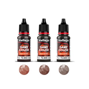 Набор красок для моделизма Vallejo "Game Color Special FX" 3 штуки (№602, 608, 609) по 18мл