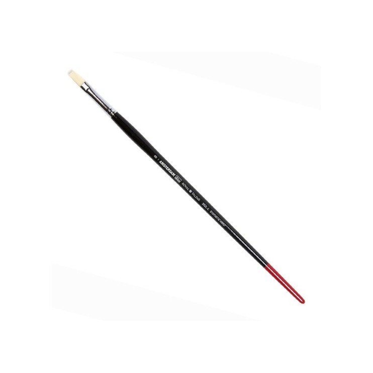 Кисть для рисования синтетика жесткая плоская Royal Talens "Amsterdam 352L" №8 на удлиненной ручке
