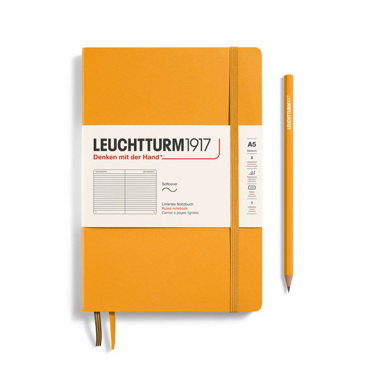 Блокнот в линейку Leuchtturm1917 "Medium" A5, 61л, 80гр/м², мягкая обложка,Восходящее Солнце (363404)