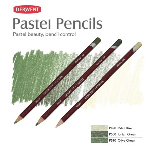 Комплект пастельных карандашей Derwent "Pastel" зеленые оттенки (P510, P500, P490)