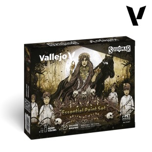 Набор 12 красок Vallejo Game Color "Essential Paint" + фигурка