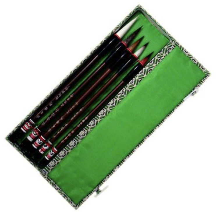 Набор бамбуковых кистей для каллиграфии "335" 5 кистей, коза