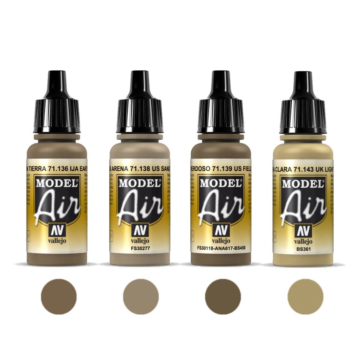 4 краски "Model Air" №136, 138, 139, 143