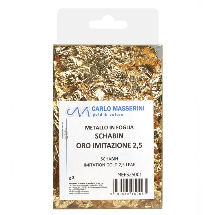 Поталь смятая Masserini "Schabin" №2,5 золото, 2гр (MEFS25001)