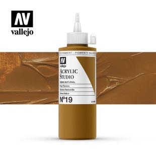 Акриловая краска Vallejo "Studio" #19 Raw Sienna (Сиена натуральная), 200мл
