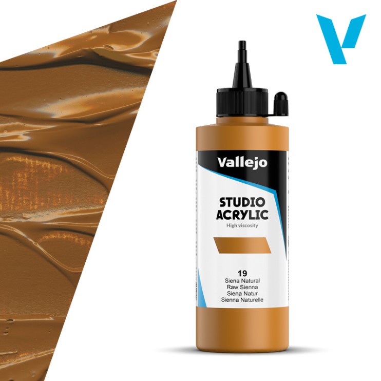 Акрил Vallejo "Studio" 19 Raw Sienna (Сиена натуральная), 200мл
