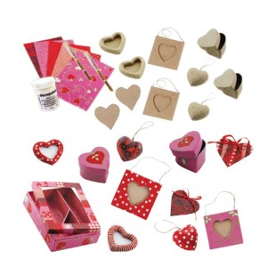 Фигурки из папье-маше Decopatch "10 сердечек" и аксессуары (KSTV06)