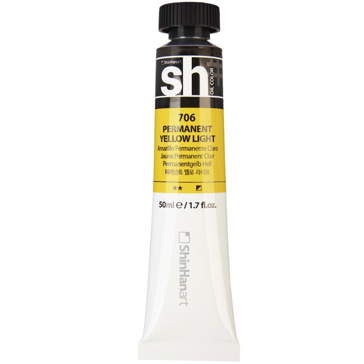 Краска масляная ShinHan "Sh" №706 Желтый светлый устойчивый, туба 50мл