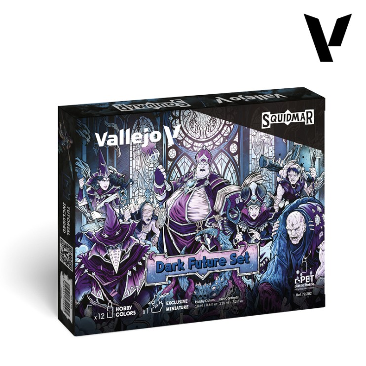 Набор 12 красок Vallejo Game Color "Dark Future" + фигурка