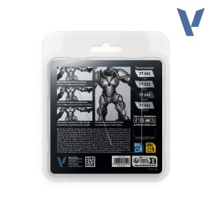 Набор из 4 красок Vallejo "True Metallic Metal" оттенки: Sterling Silver