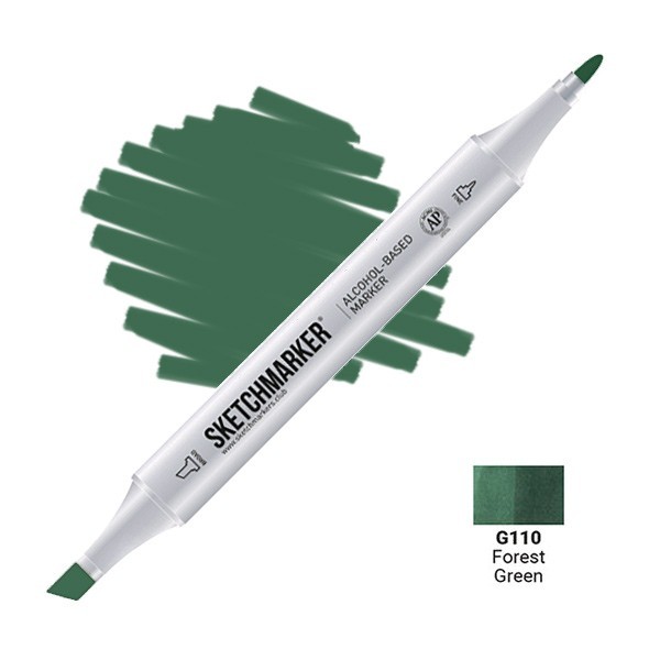 Маркер двусторонний Sketchmarker "Classic" G110 Зелёный лес