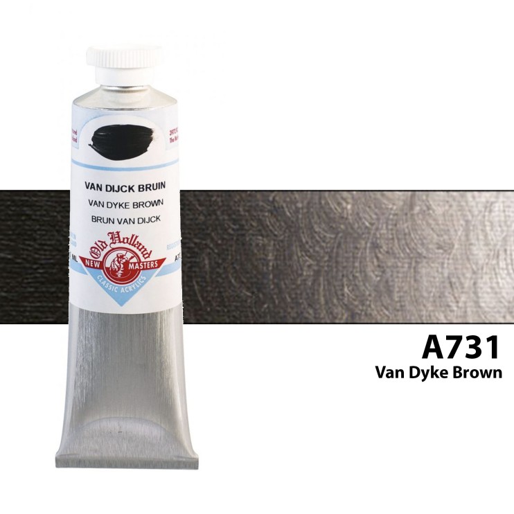 Акрил художественный "Old Holland" A731 Van Dyke Brown (Ван-дик Коричневый), 60мл