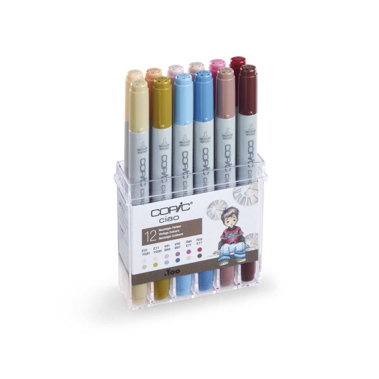Набор Copic Ciao "Vintage colors" 12 маркеров в пластиковом пенале