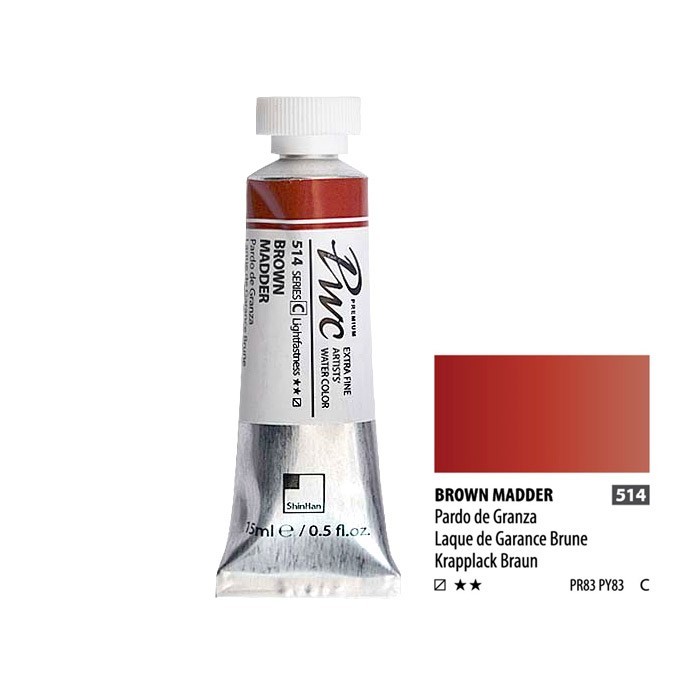 Краска акварельная SH "PWC" №514 (C) коричневый марена / туба 15мл