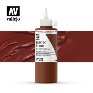 Акриловая краска Vallejo "Studio" #20 Burnt Sienna (Сиена жженая), 200мл