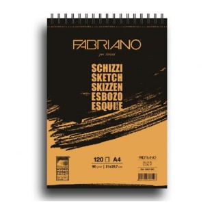 Альбом для эскизов на спирали Fabriano "Schizzi" А4, 120л, 90гр/м² (56621297)