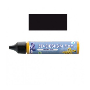 Краска текстильная с 3D эффектом Kreul "3D-DesignPen" 29мл, черная (92311)