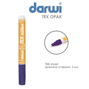 Маркер по текстилю Darwi "Tex Glitter" 2 мм, №900 Фиолетовый