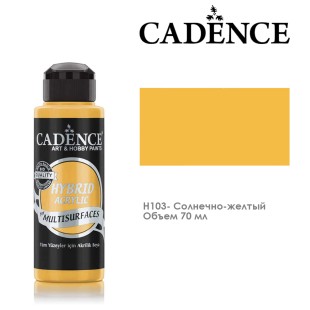 Краска акриловая Cadence "Hybrid" 70мл №H103 солнечно-желтый