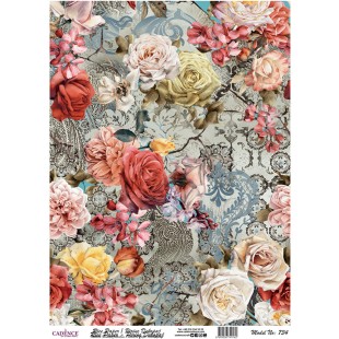Рисовая карта для декупажа Cadence "Rice paper" 30х42см, RDP734 винтажные розы