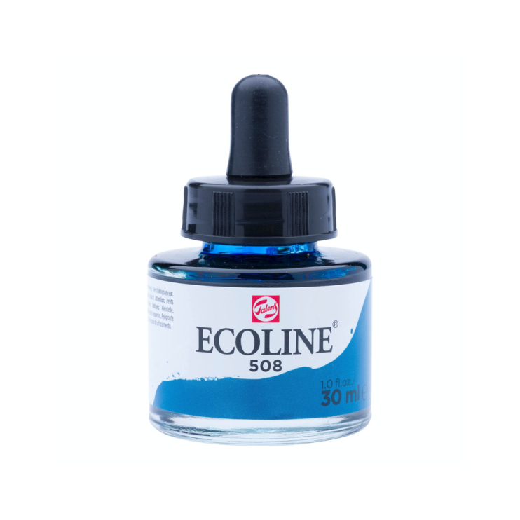 Акварель жидкая "Ecoline" №508 Лазурь берлинская, 30 мл
