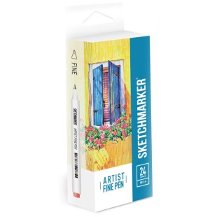 Набор капиллярных ручек Sketchmarker "Artist fine pen" 24 цвета, Basic 1