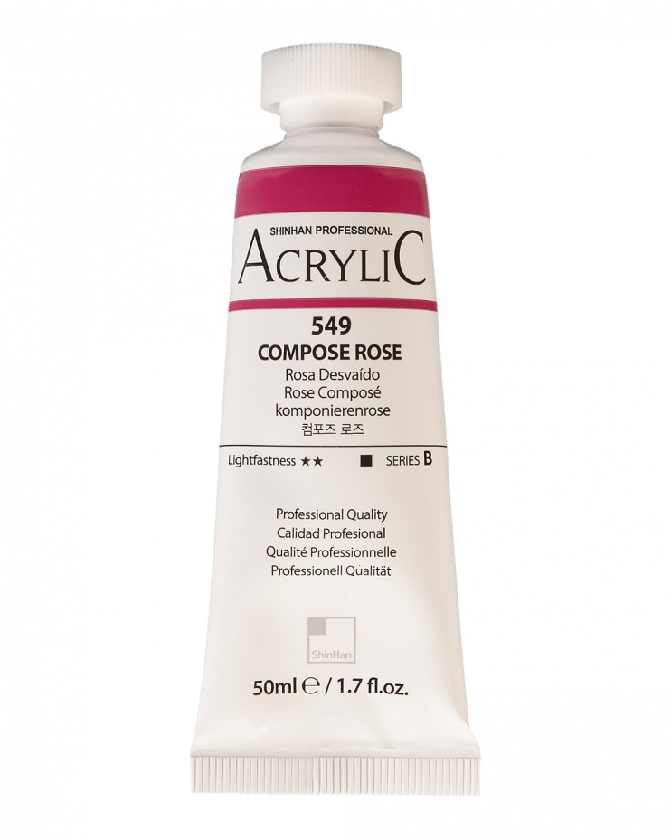 Краска акриловая ShinHan "Professional" №549 Розовый составной, туба 50мл 
