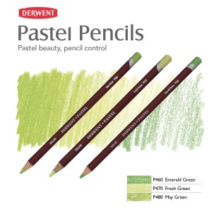 Комплект пастельных карандашей Derwent "Pastel" зеленые оттенки (P480, P470, P460)