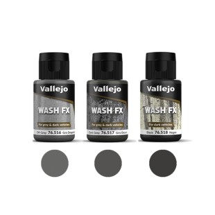Набор тонирующей жидкости Vallejo "Model Wash" 3 штуки (516, 517, 518) по 35мл