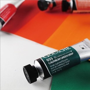 Гуашь Shinhan "Designers GOUACHE" №055(C) Cadmium green deep (Зеленый кадмий насыщенный), туба 15мл