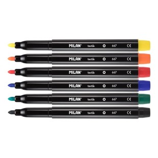 Набор фломастеров для ткани "Milan" 6 цветов в картонной упаковке